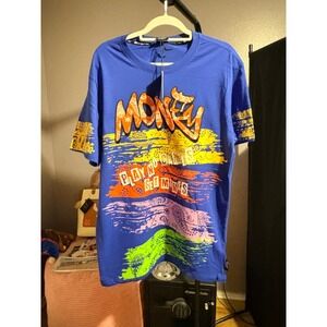 Switch Remarkable Mens XL Royal Blue Money Graphic T-Shirt SS2118 NWT